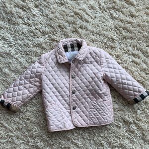 💯 % Auth. Pink Burberry Quilted Jacket Sz. 12 Mos